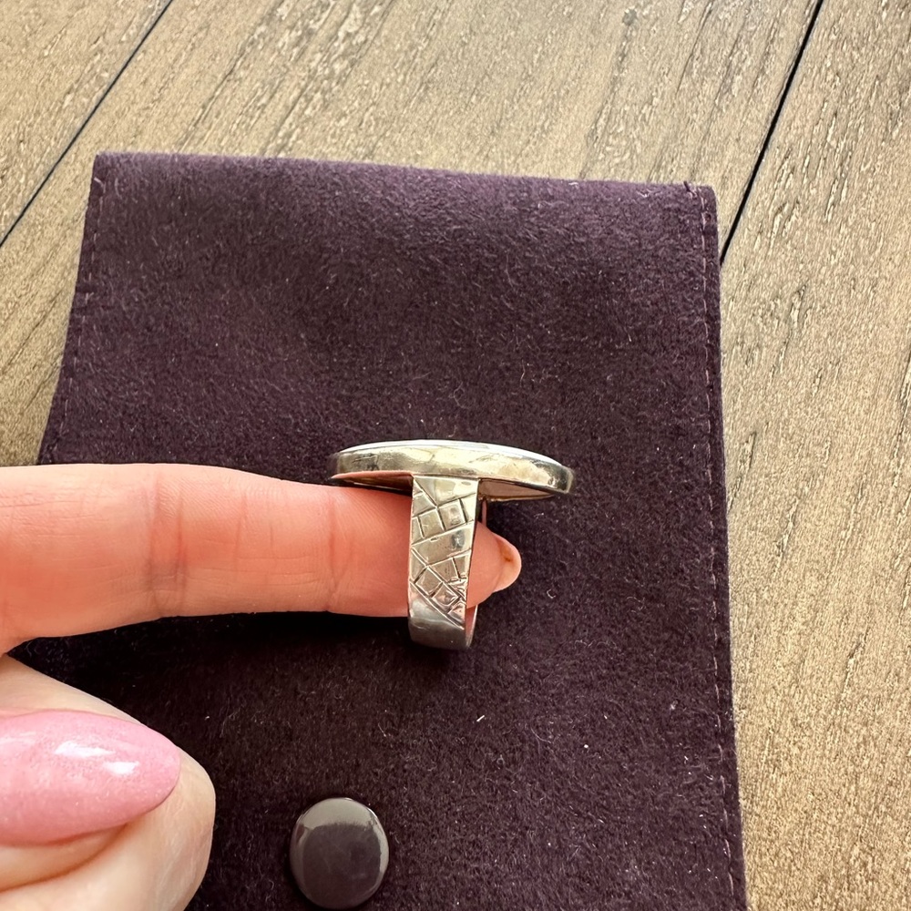 Silpada Mosiac Howlite & Mother of Pearl Ring - Sterling Silver - Picture 2 of 5